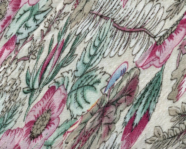 Zbliżenie na haft na płótnie